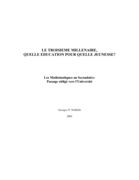 Les Mathématiques au Secondaire: Passage Obligé vers l’Université